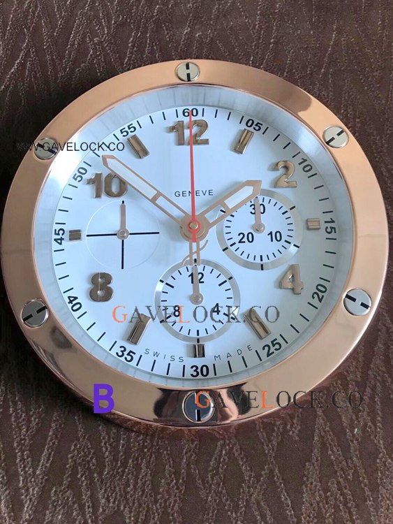 Copy Hublot Big Bang King Power Wall Clock Rose Gold Black Face